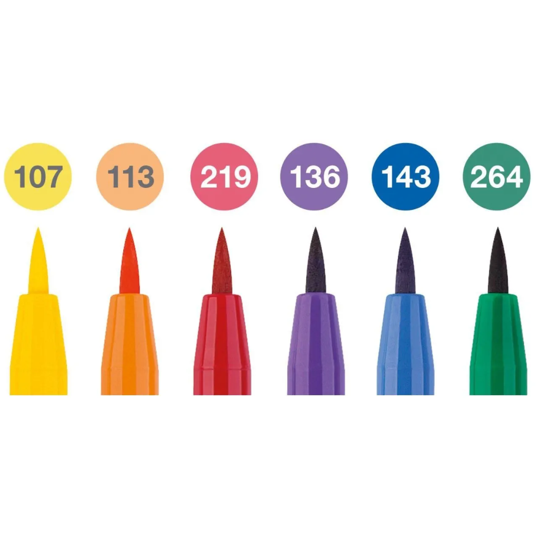 Faber-Castell Pitt Artist India Ink Pen B Colour Wheel Wallet Of 6 - A167174