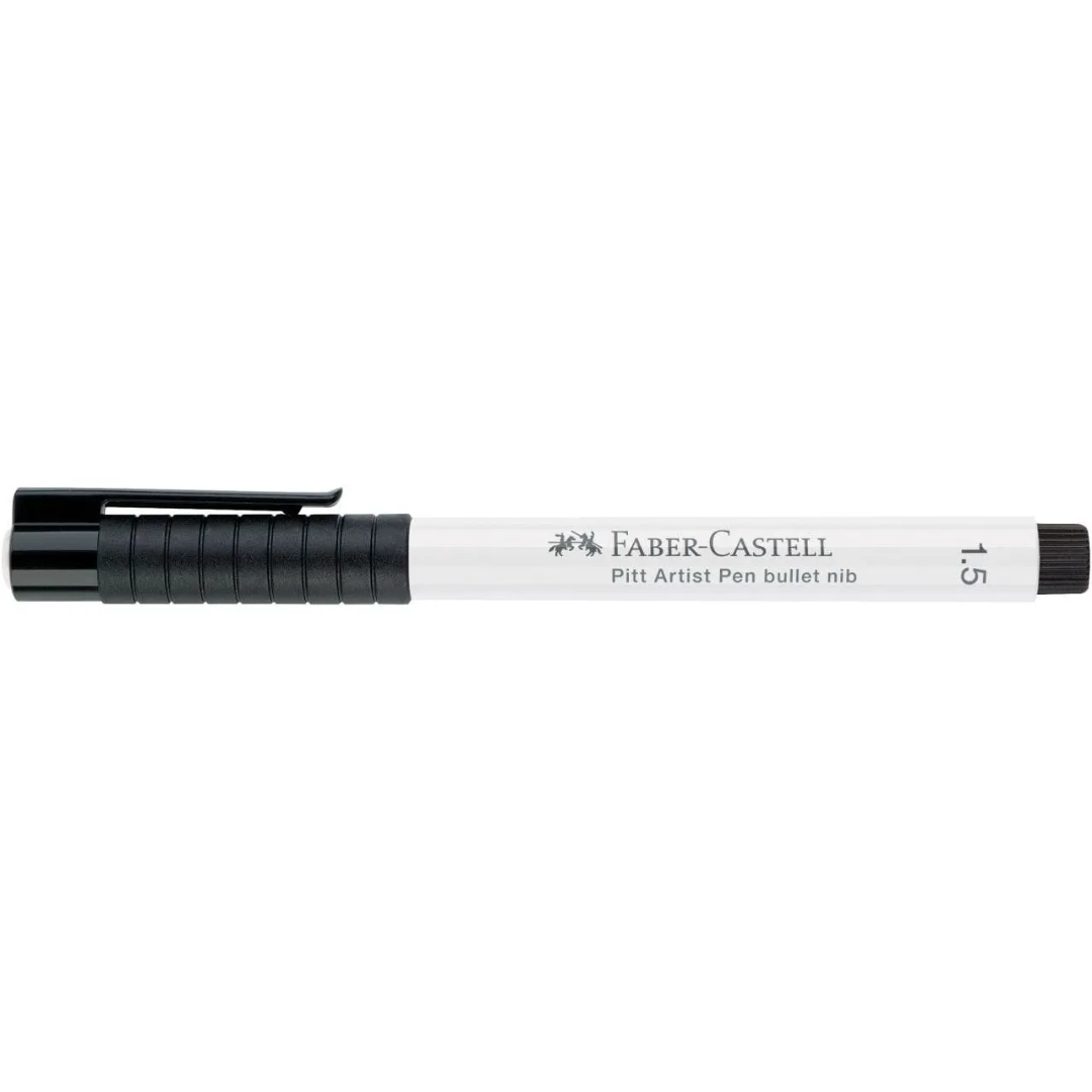 Faber-Castell Pitt Artist India Ink Pen 1.5 101 White Box Of 10 - A167893