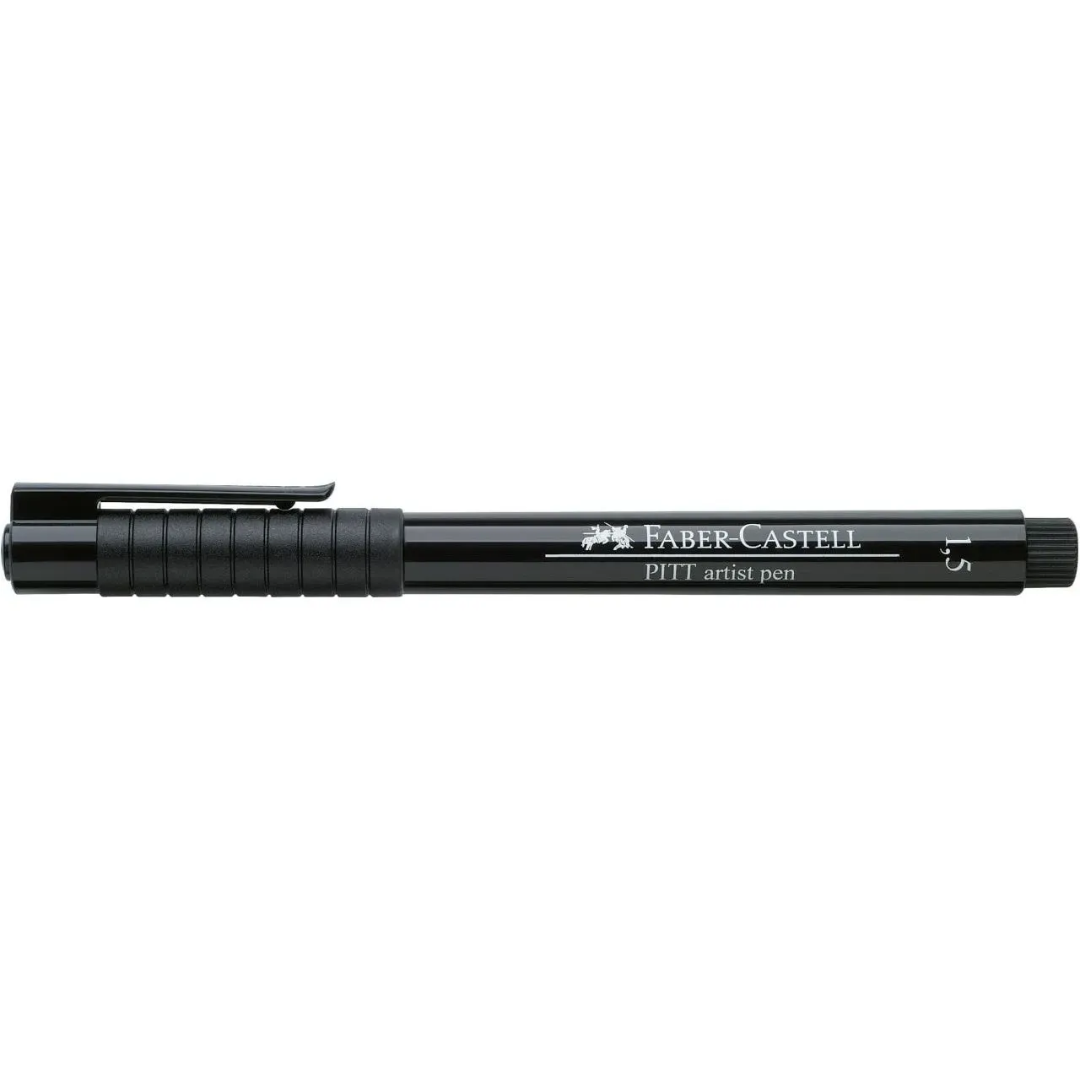Faber-Castell Pitt Artist India Ink Pen 1.5 199 Black Box Of 10 - A167890