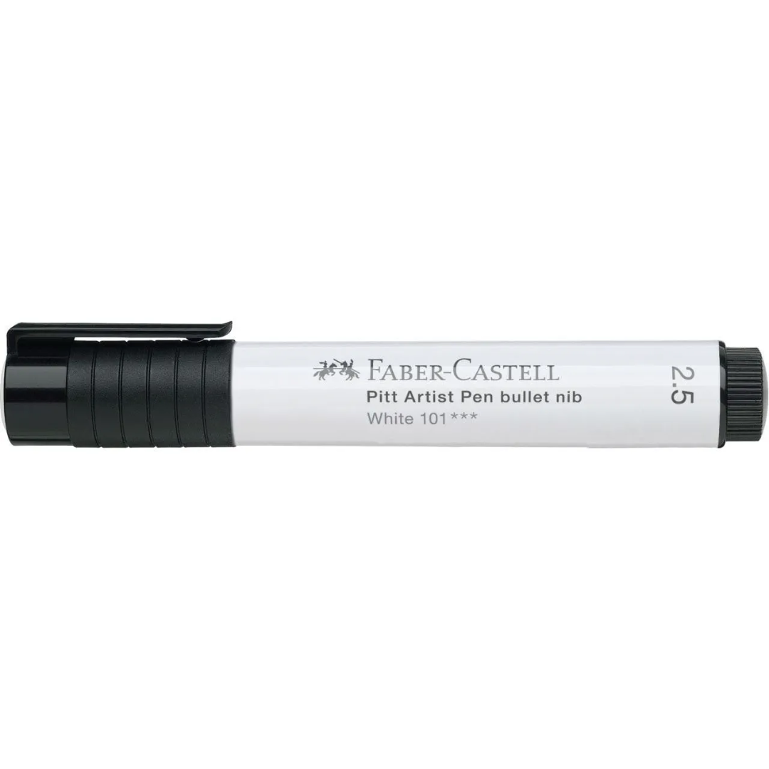 Faber-Castell Pitt Artist India Ink Pen LG 101 White Box Of 4 – 2.5mm - A167601