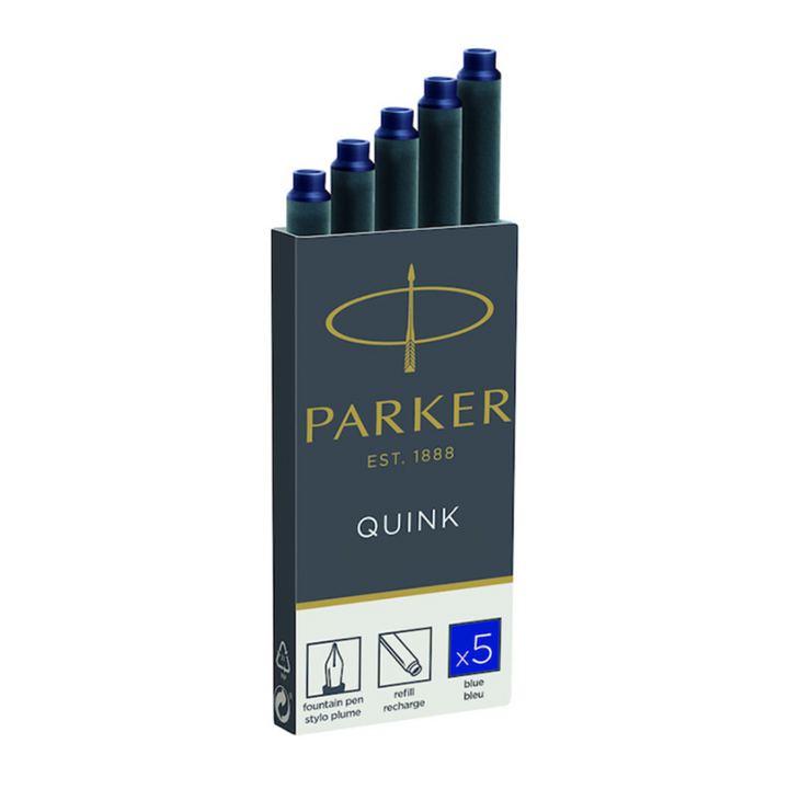 Parker Fountain Pen Ink Cartridge Carded 5s Each