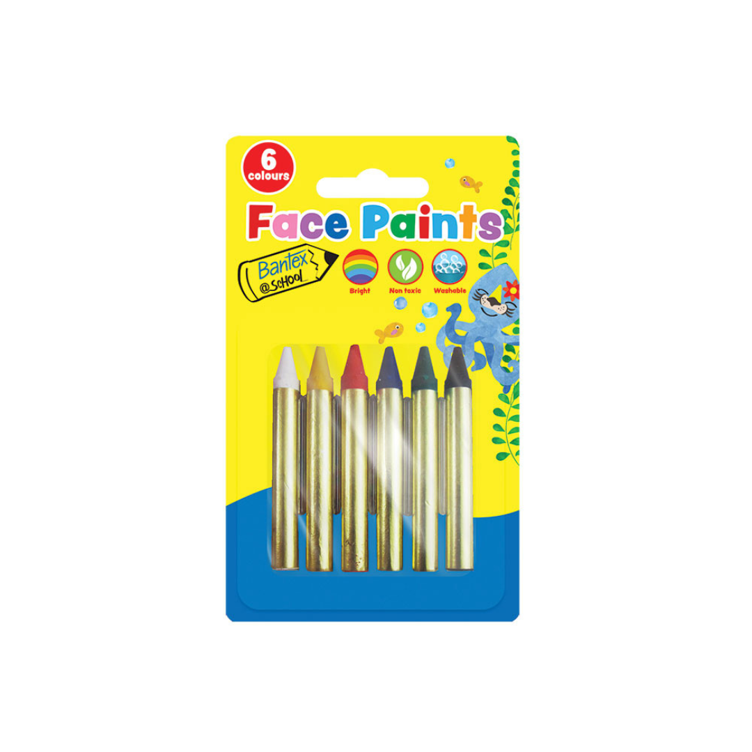 Bantex School Face Paints 6 Colours - BKR972500