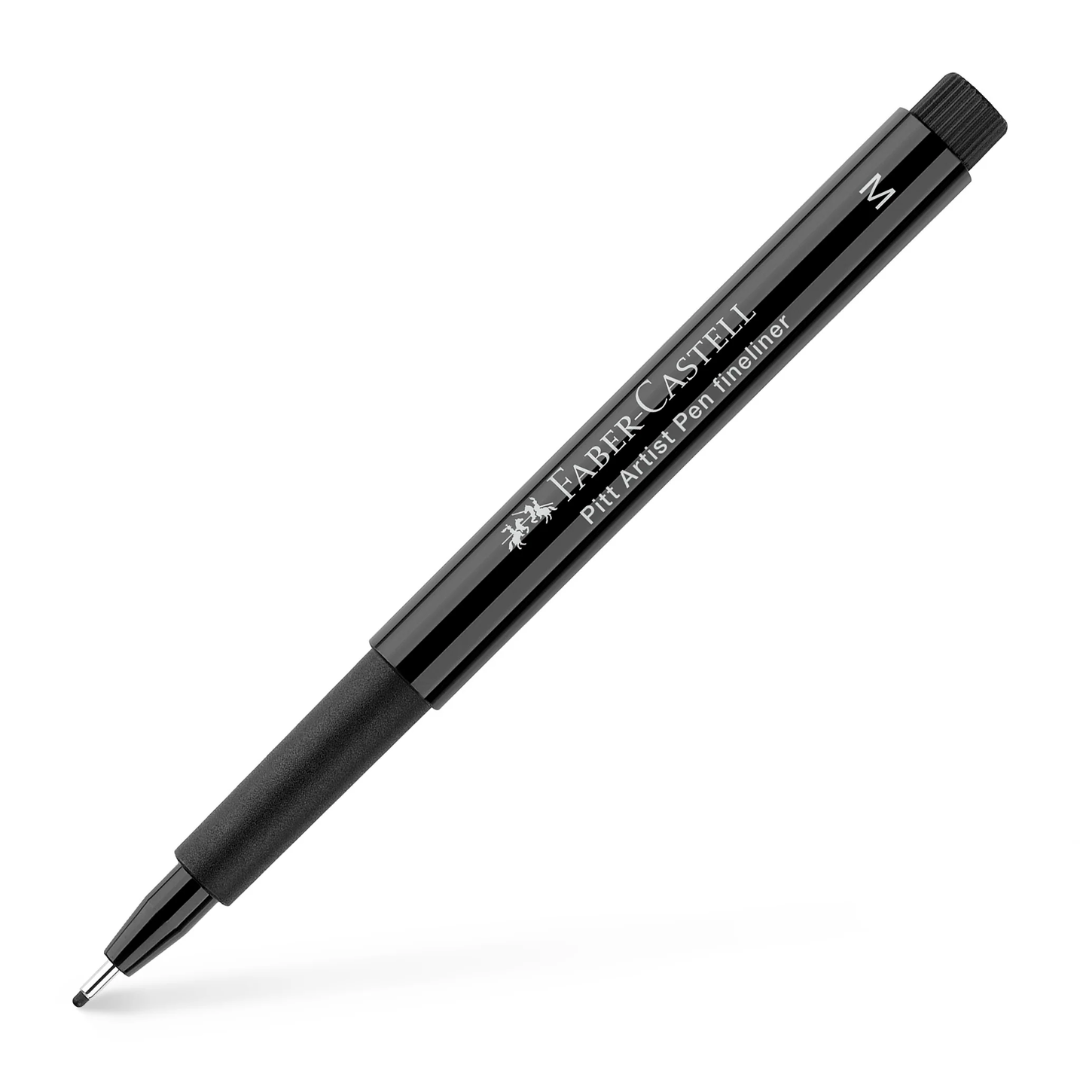 Faber-Castell Pitt Artist India Ink Pen M 199 Black Box Of 10 - A167399