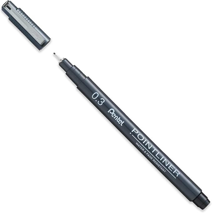 Pentel Pointliner Fineliner Pigment Ink Black