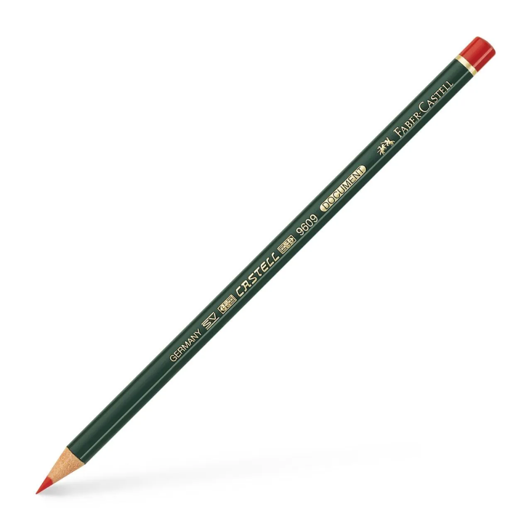 Faber-Castell Document 9609 Indelible Pencil Red Box Of 12 - A119121
