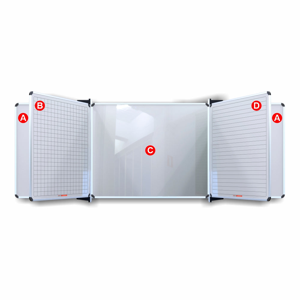 Parrot Educational Board Magnetic Whiteboard (1220*910 - Squares 1 Side - Swing Leaf - Option B) - ED4268