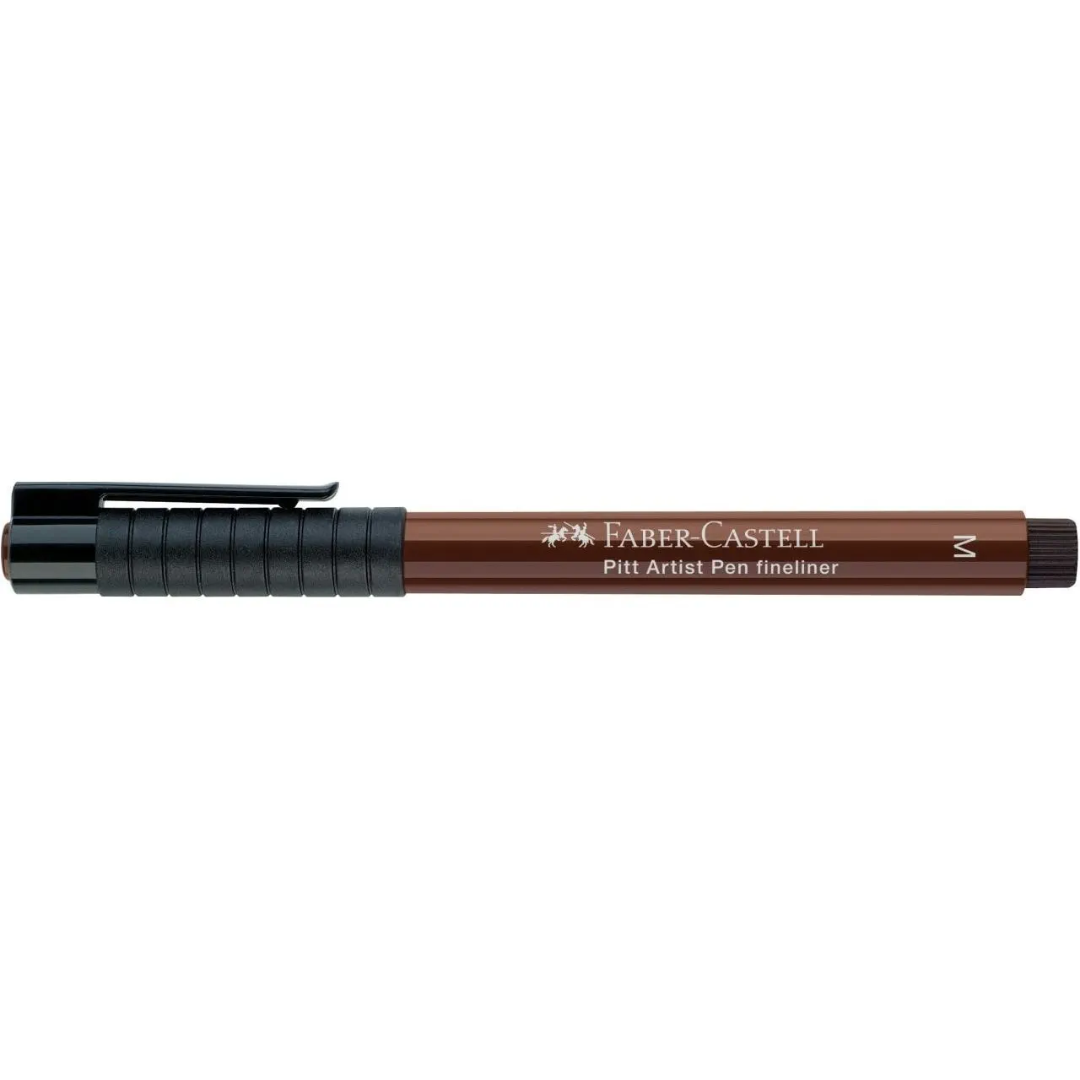 Faber-Castell Pitt Artist India Ink Pen M 175 Sepia Box Of 10 - A167375
