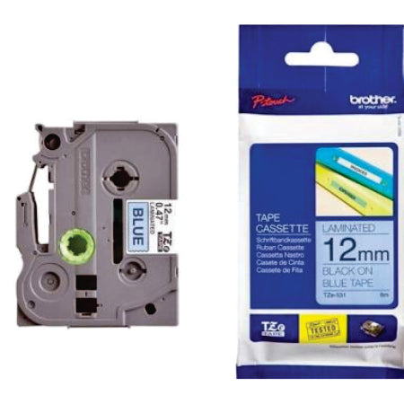 Brother TZe-531 Labelling Tape 12mm Black On Blue Tape - BRTZ531