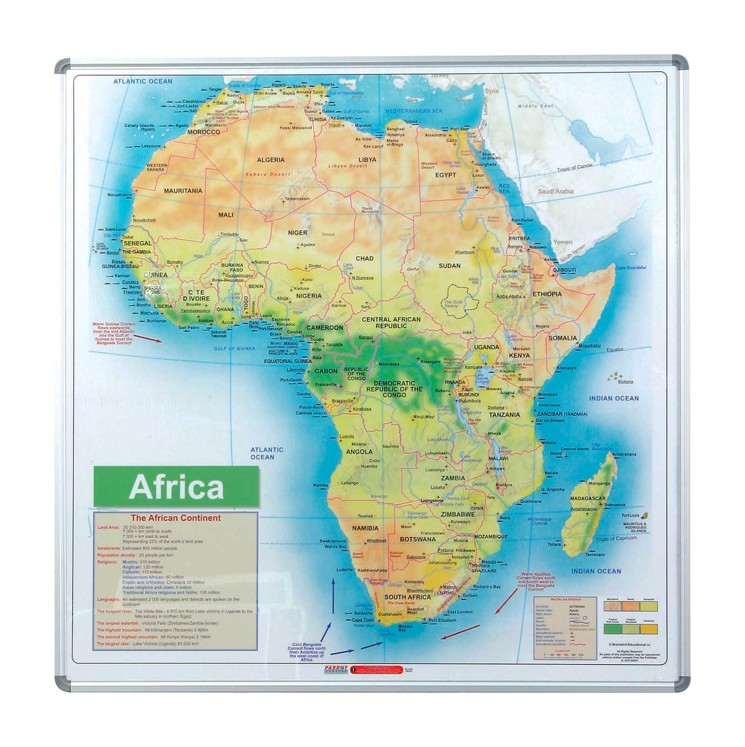 Parrot Map Board - Africa (1230*1230mm - Magnetic White) - GB3052