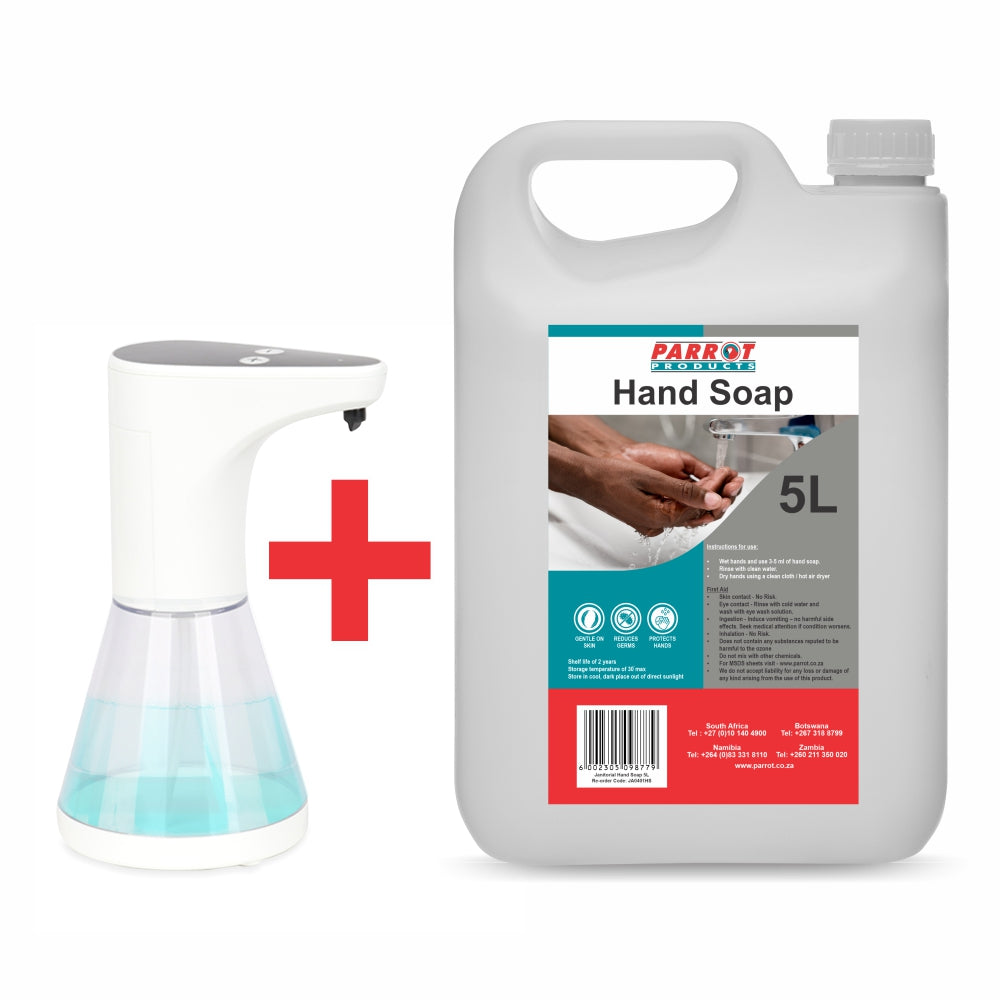 Parrot Janitorial Desktop Soap Dispenser + Hand Soap (JA0502DG + JA0401HS) - GR059DH