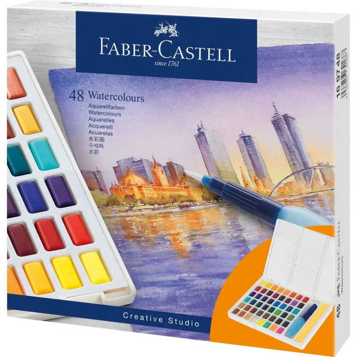 Faber-Castell Watercolours In Pans 48ct Set - A169748