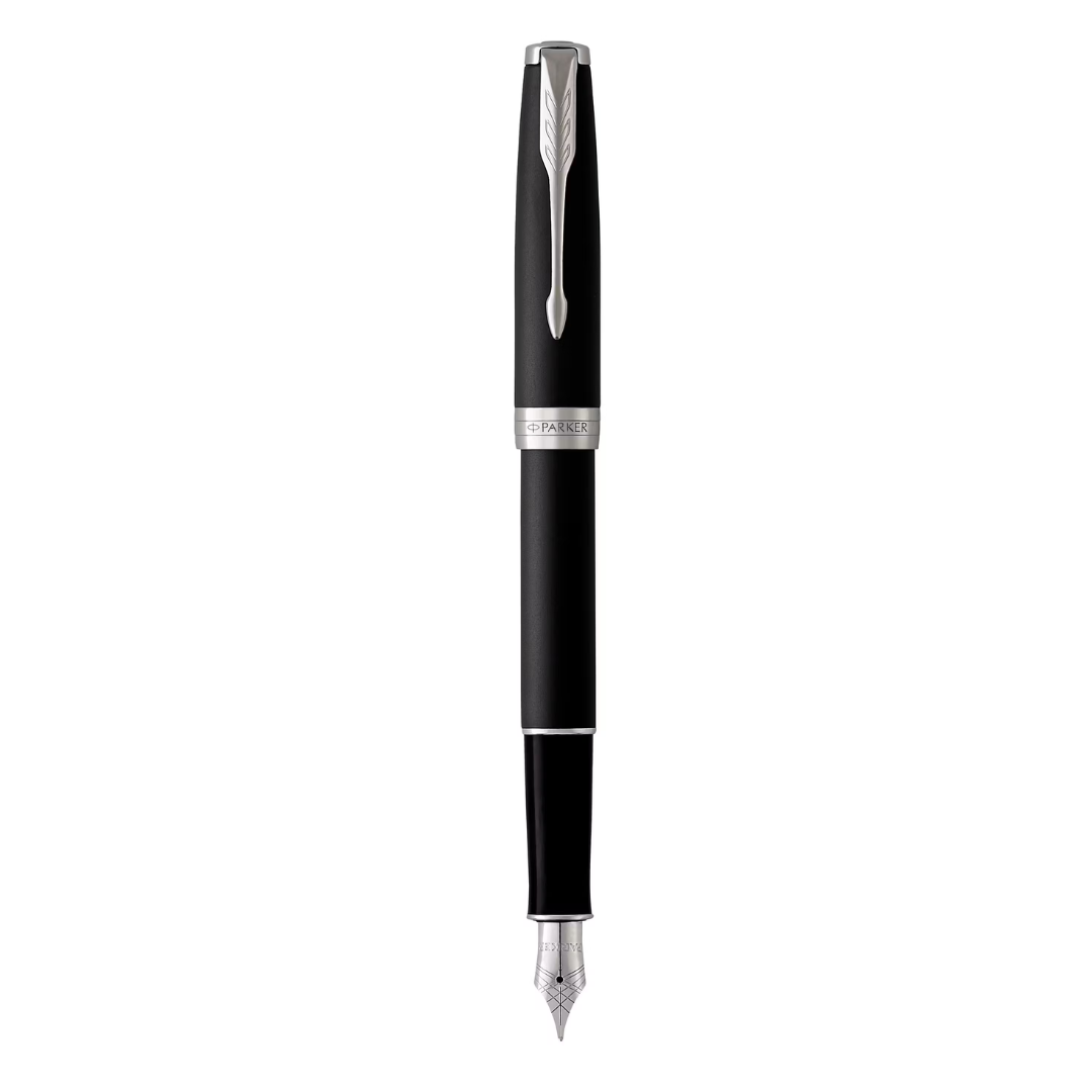 Parker Sonnet Fountain Pen 18k Gold Medium Nib Black Ink