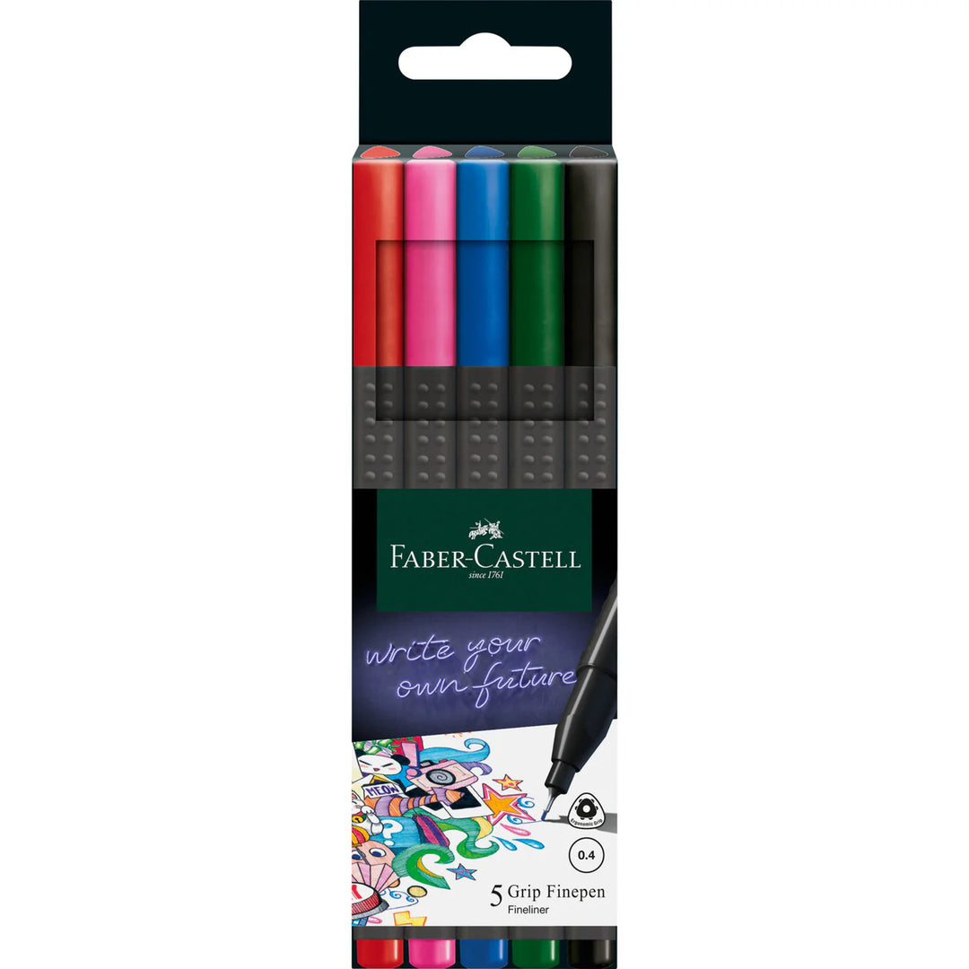 Faber-Castell Grip Finepen Basic Wallet Of 4 - A151604