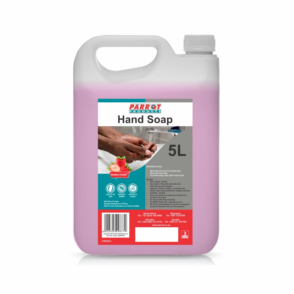 Parrot Janitorial Anti-Bacterial Hand Soap Strawberry 5 Litre - JA0401HS