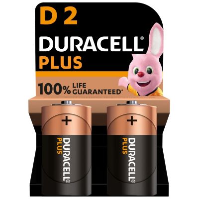 Duracell Plus D Batteries 2 Pack - BAT 005