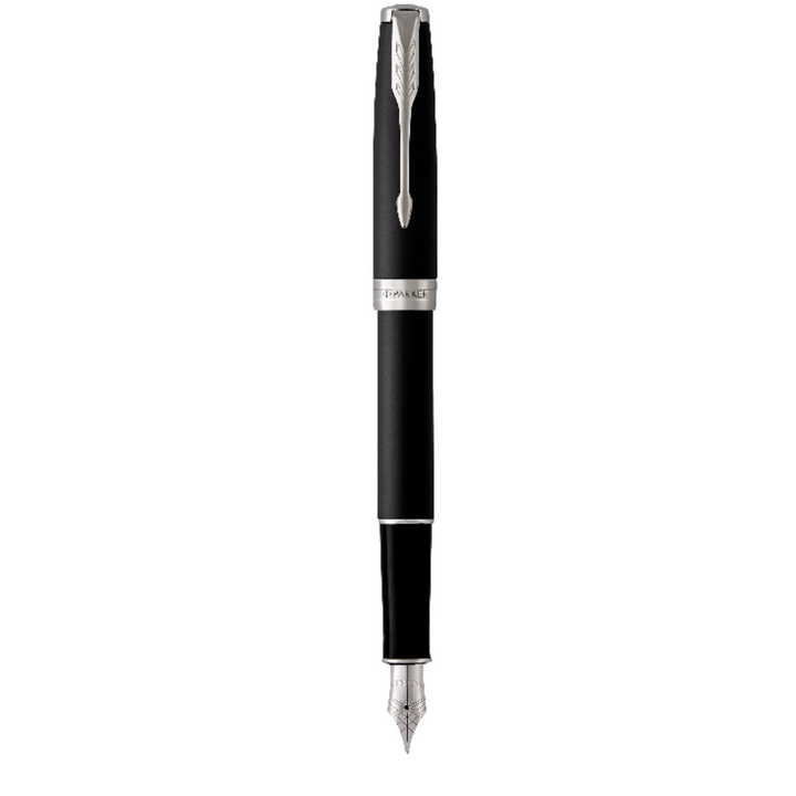 Parker Sonnet Fountain Pen 18k Gold Medium Nib Black Ink