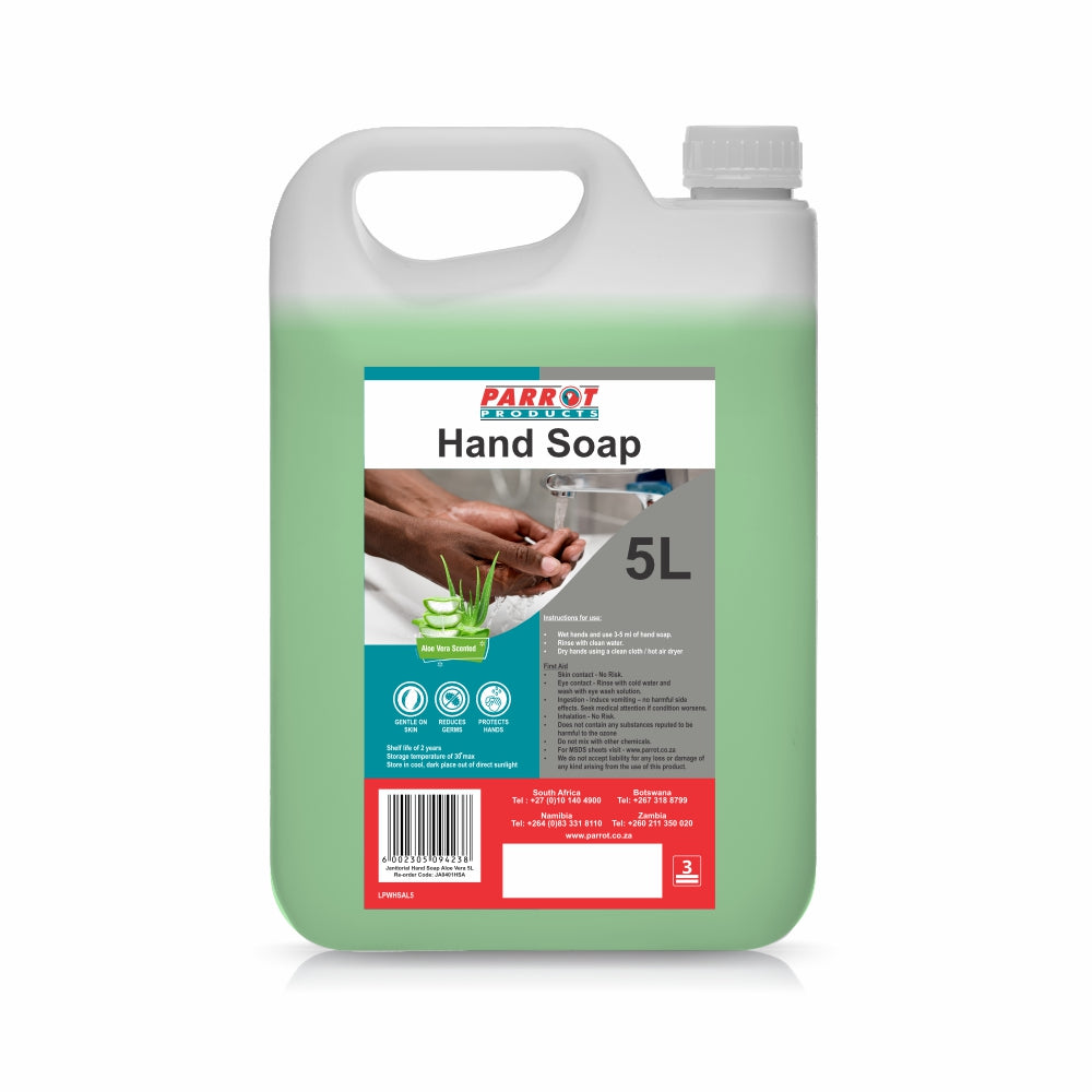 Parrot Janitorial Anti-Bacterial Hand Soap Aloe Vera 5 Litre  - JA0401HSA