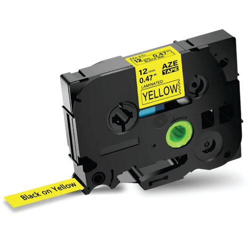 Brother AZE-631 Compatible Label Cartridge Black on Yellow 12mm - braz631