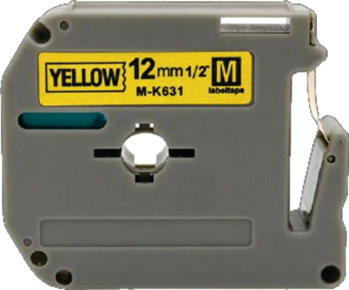 Brother M-K631 – Compatible Label Tape M/MK (Black On Yellow) 12mm*8m - BRAZEMK631