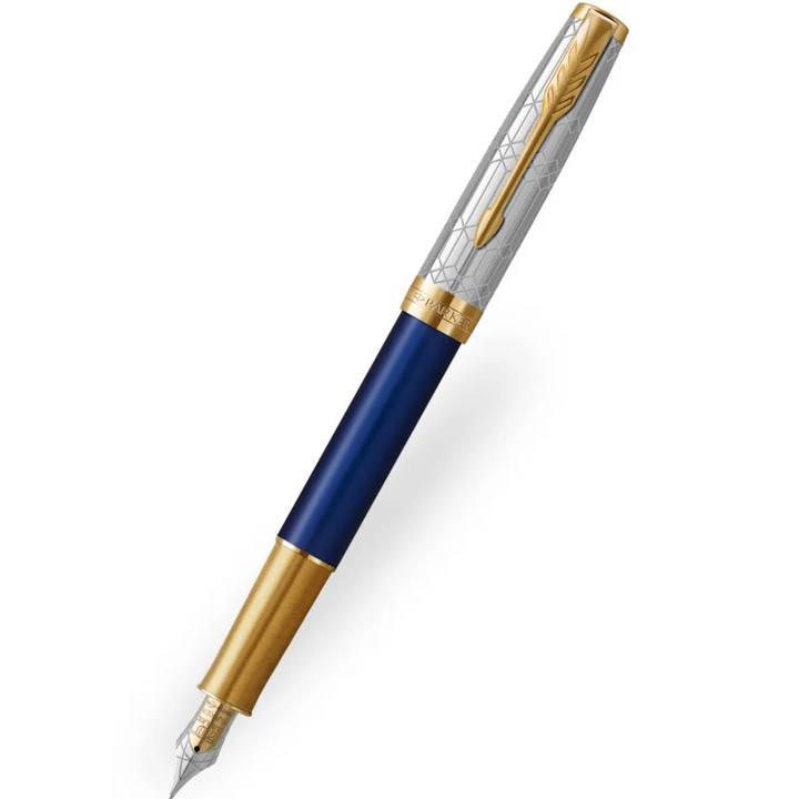 Parker Sonnet Fountain Pen 18k Gold Medium Nib Black Ink
