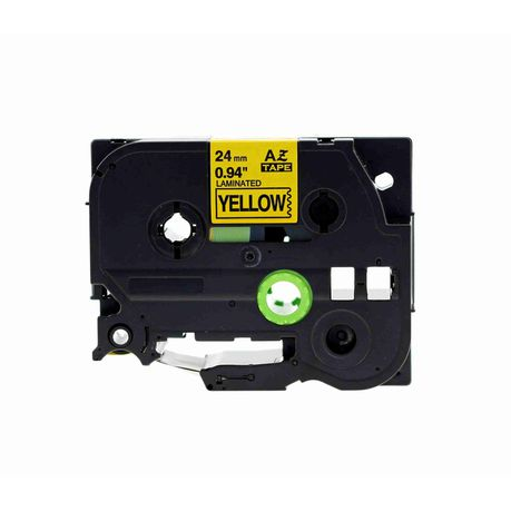 Brother Compatible AZe-651 Black on Yellow Laminated Tape 24mm x 8m