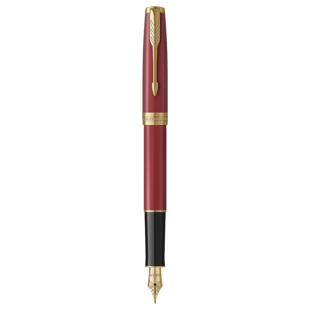 Parker Sonnet Fountain Pen 18k Gold Medium Nib Black Ink