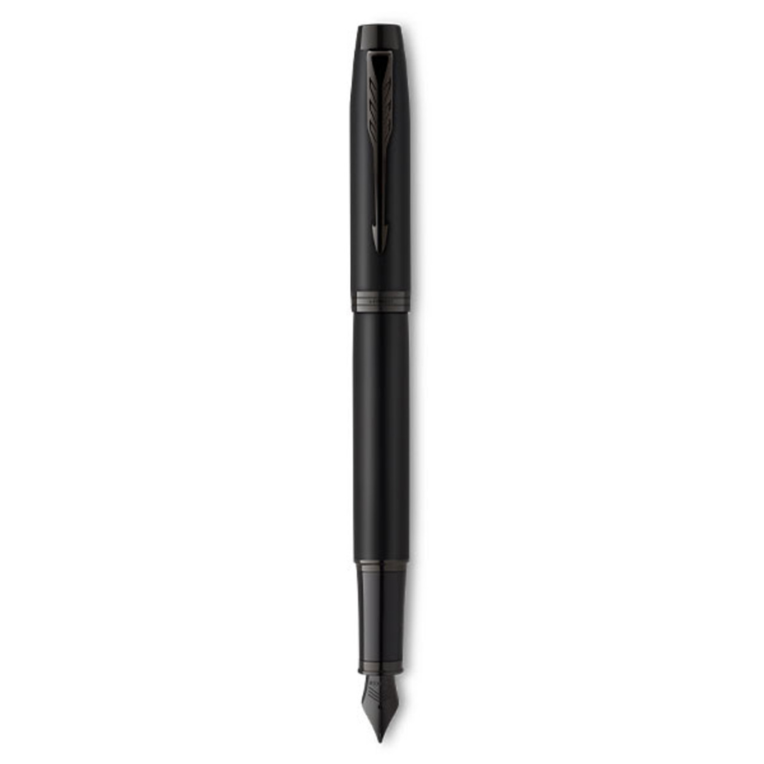 Parker IM Achromatic Fountain Pen  - Medium Nib - Blue Ink