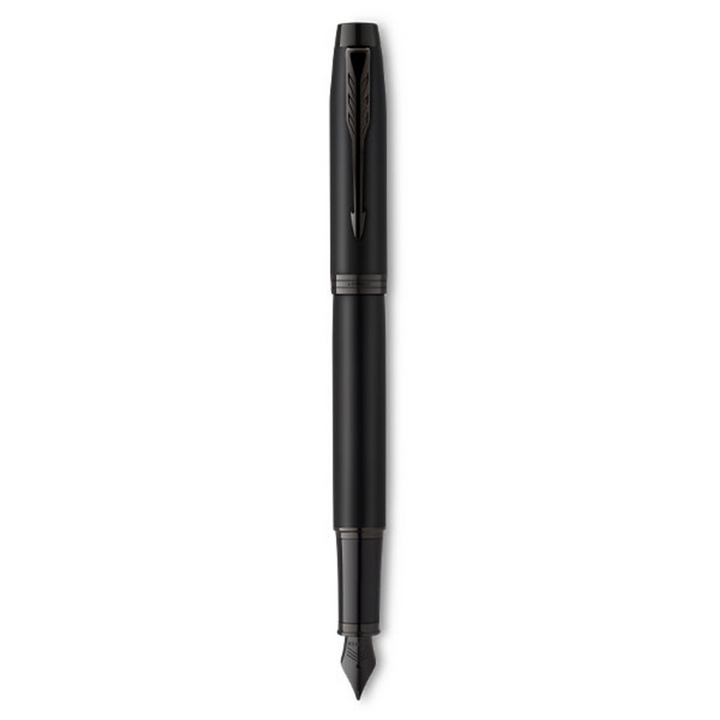 Parker IM Achromatic Fountain Pen  - Medium Nib - Blue Ink