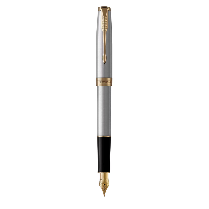 Parker Sonnet Fountain Pen 18k Gold Medium Nib Black Ink