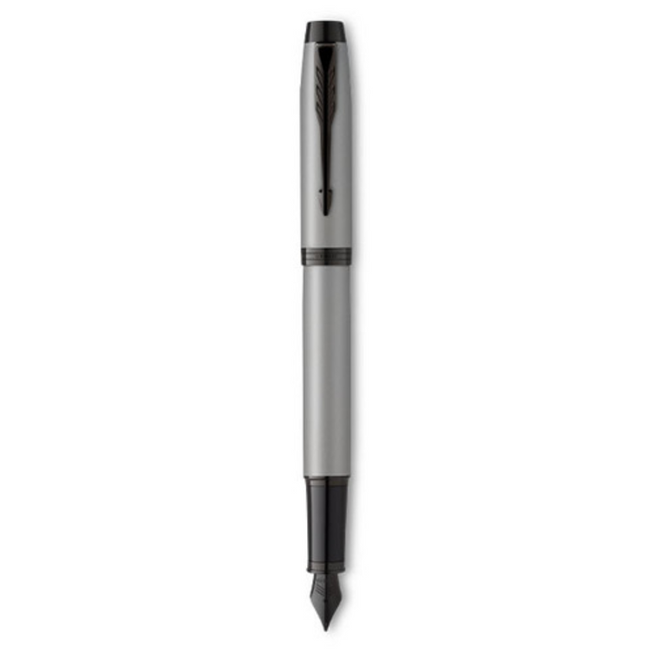 Parker IM Achromatic Fountain Pen  - Medium Nib - Blue Ink