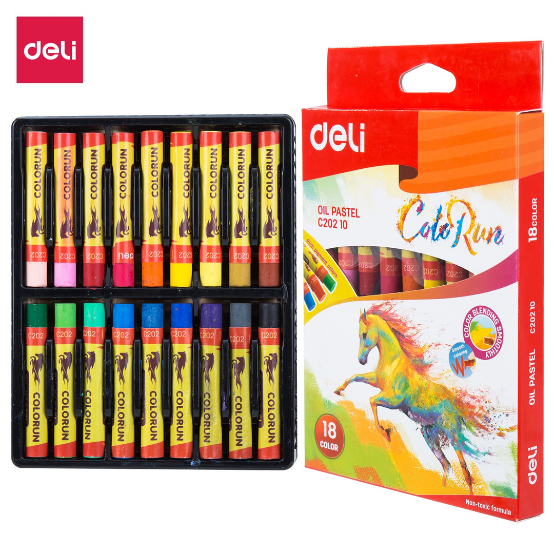 Deli Oil Pastels 18 Colours - oil 018