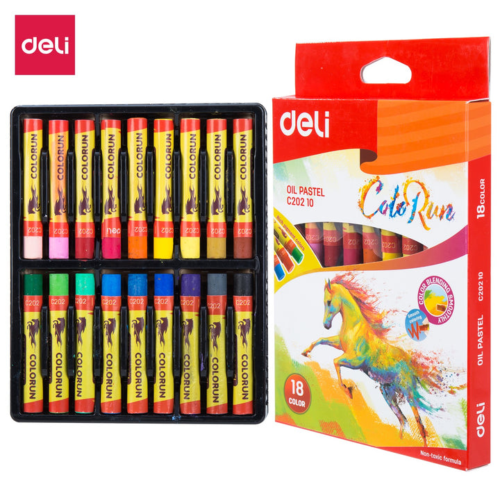 Deli Oil Pastels 18 Colours - oil 018