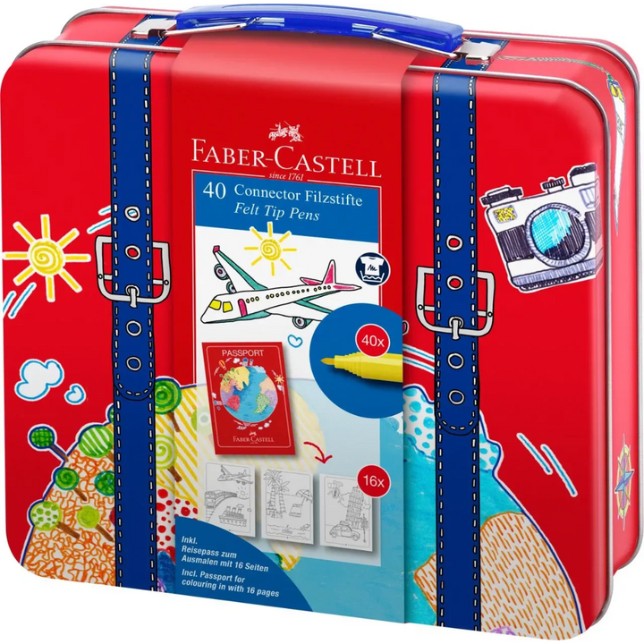 Faber-Castell Connector Felt-Tip Pen Suitcase 47 Pieces - A155535