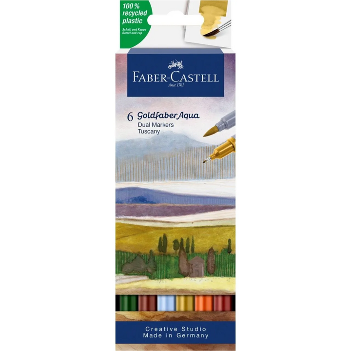 Faber-Castell Goldfaber Aqua Dual Marker Wallet Of 6, Tuscany - A164521