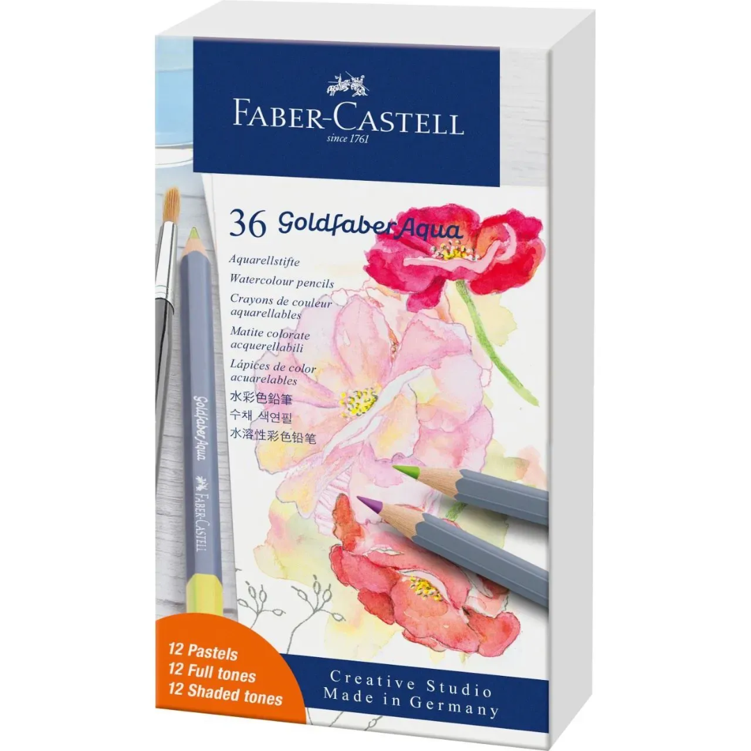 Faber-Castell Goldfaber Aqua Watercolouring Pencil Set Of 36 - A114639
