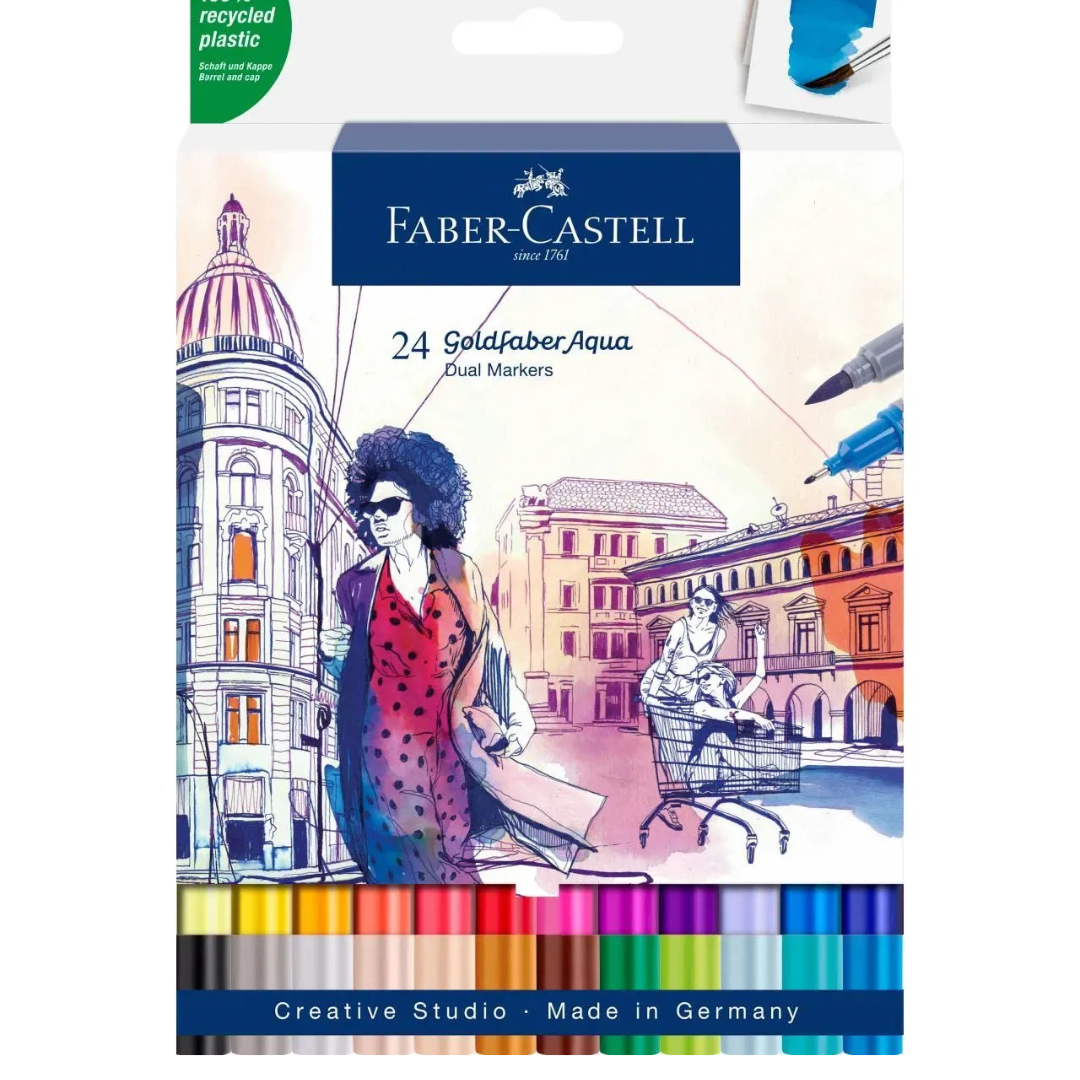 Faber-Castell Goldfaber Aqua Dual Marker Wallet Of 24 - A164624