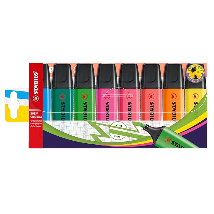 Stabilo Boss Original Highlighters 8 Pack - HIG 0060