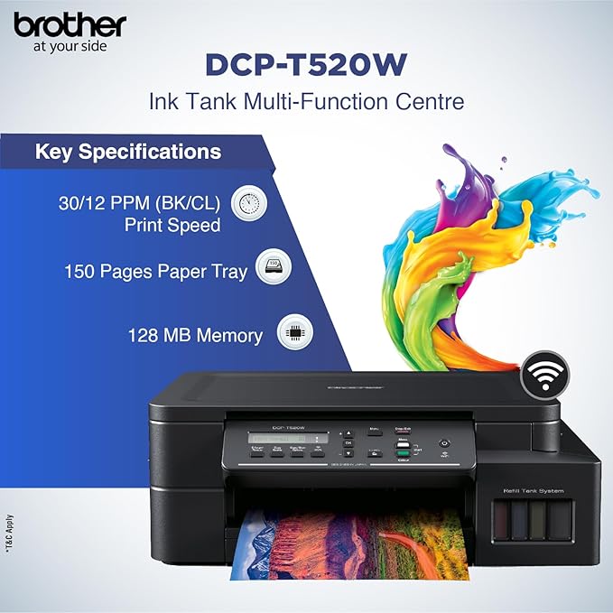 Brother DCP-T520W Ink Tank Printer 3in1 with WiFi - BRDCPT520W