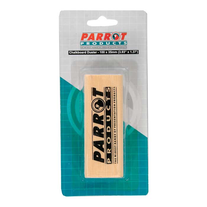 Parrot Chalkboard Wooden Duster (95*35mm - Carded - Grey) - BA0115