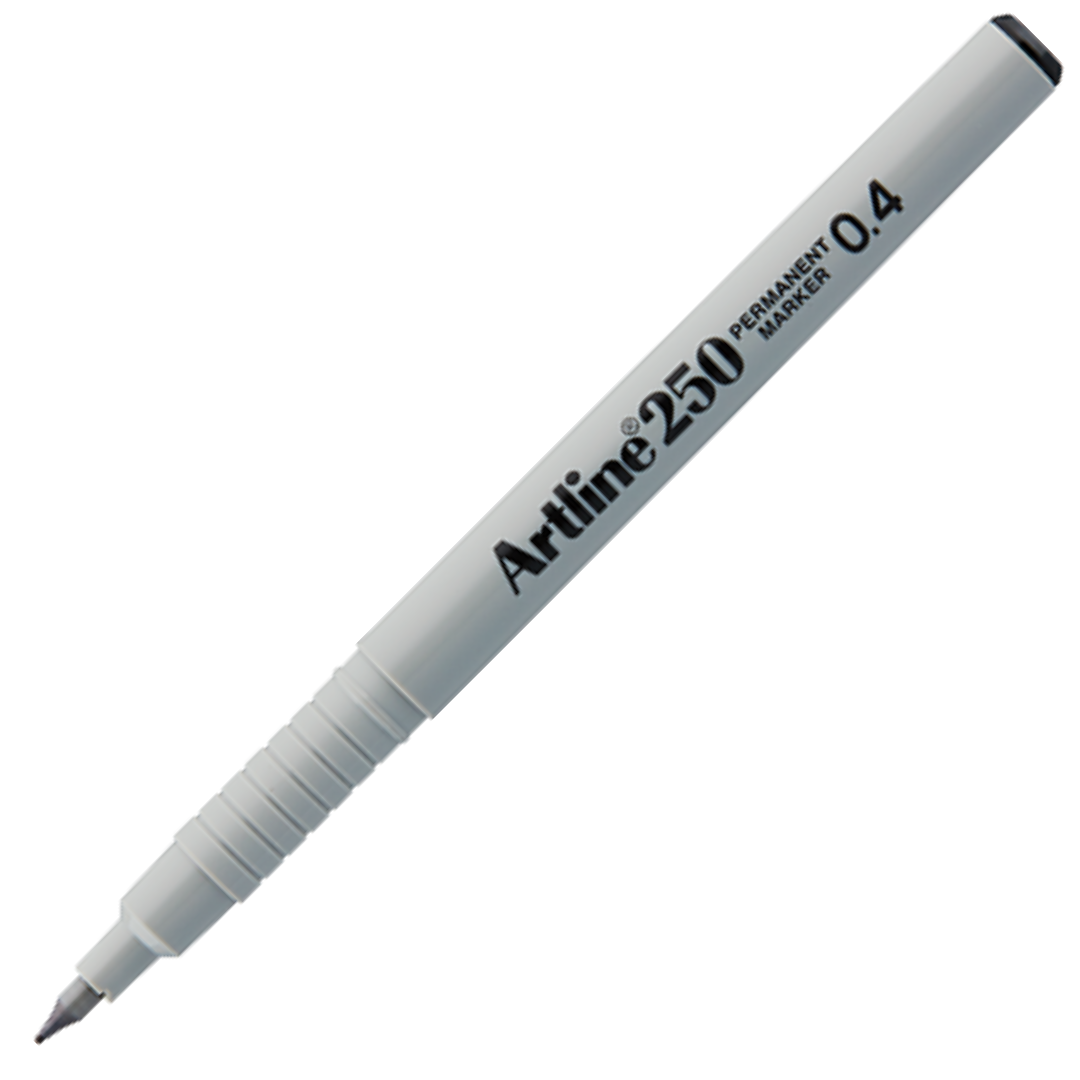 Artline EK-250 Permanent Marker 0.4mm Fineliner Black - EK250-BK