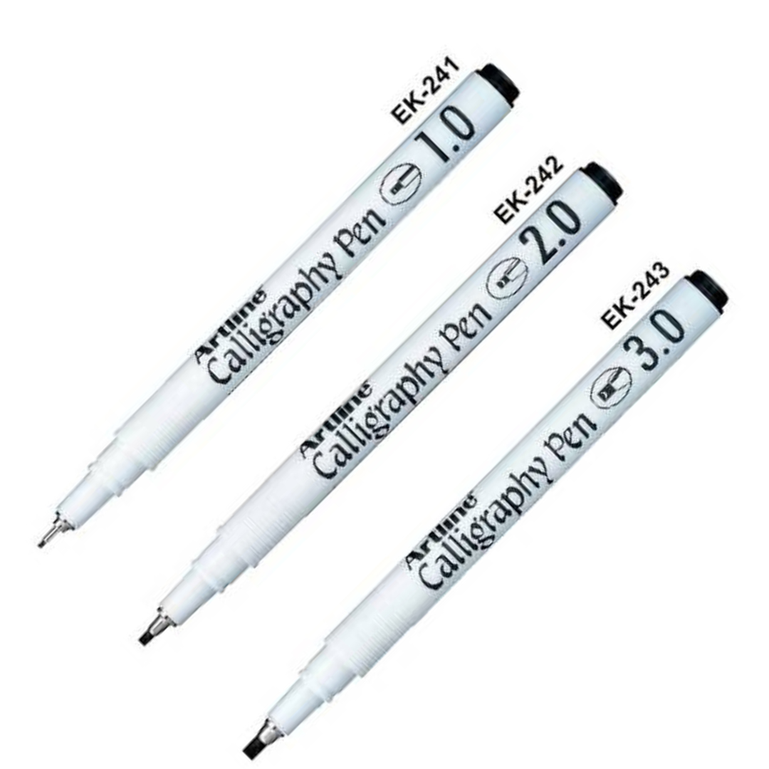 Artline EK 241/2/3 Calligraphy Pen (Wallet 3) &amp;#8211 - EK241/2/3-BK