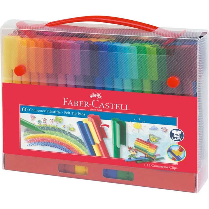 Faber-Castell Connector felt-tip Pen Set Carrying Case Of 60 Pieces - A155560