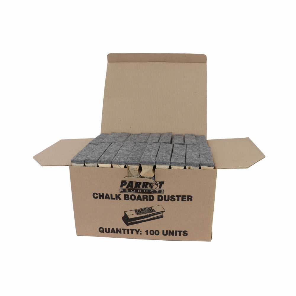 Parrot Chalk Board Wood Duster (150*35mm - Boxed 100 - Grey)