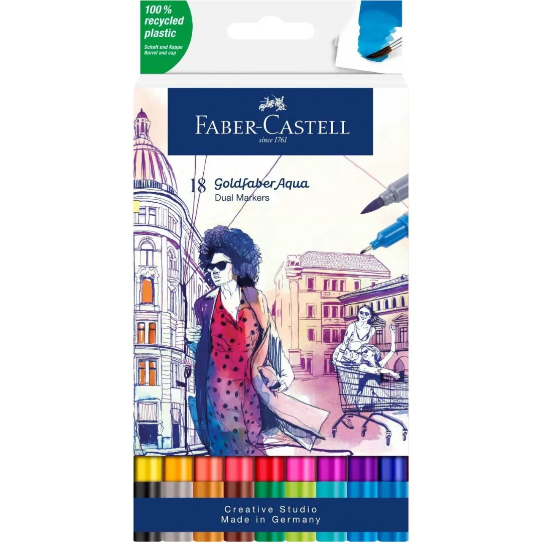 Faber-Castell Goldfaber Aqua Dual Marker Wallet Of 18 - A164618