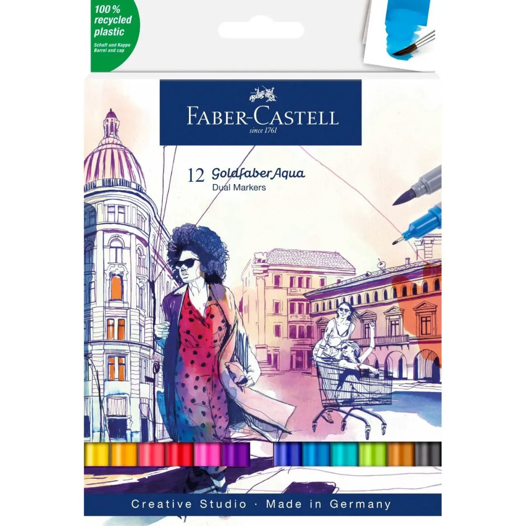 Faber-Castell Goldfaber Aqua Dual Marker Wallet Of 12 - A164612