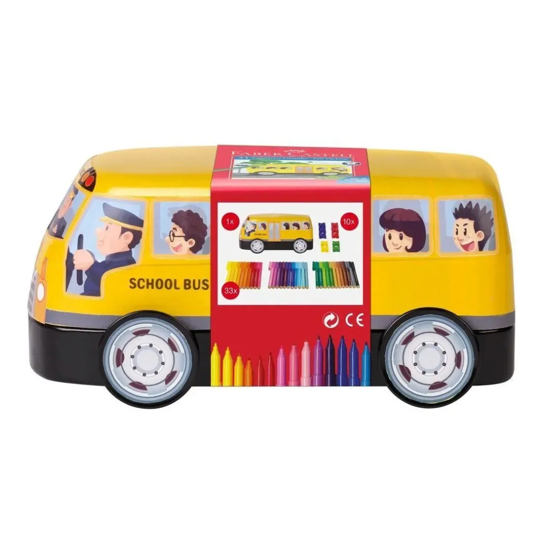 Faber-Castell Connector Felt-Tip Pen Set School Bus - A155532