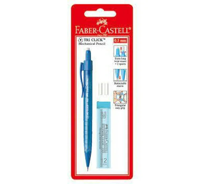 Faber Castell B/Card Tri-Click Mechanical Pencil 0.5 1X2B Tube 12+2 ERA (Purple Blue) - AC136220