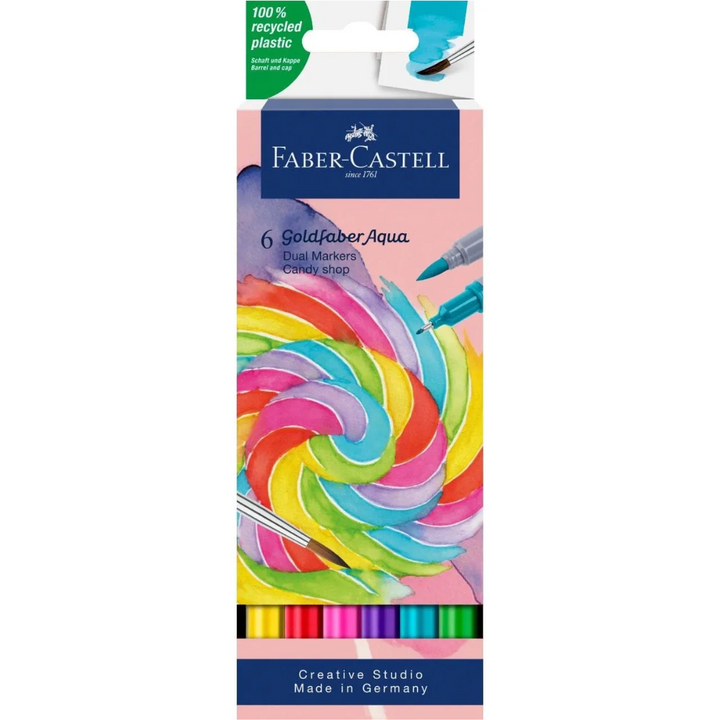 Faber-Castell Goldfaber Aqua Dual Marker Wallet Of 6, Candy Shop - A164528