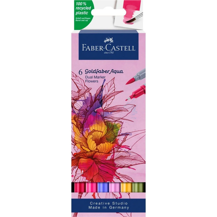 Faber-Castell Goldfaber Aqua Dual Marker Wallet Of 6, Flowers - A164527