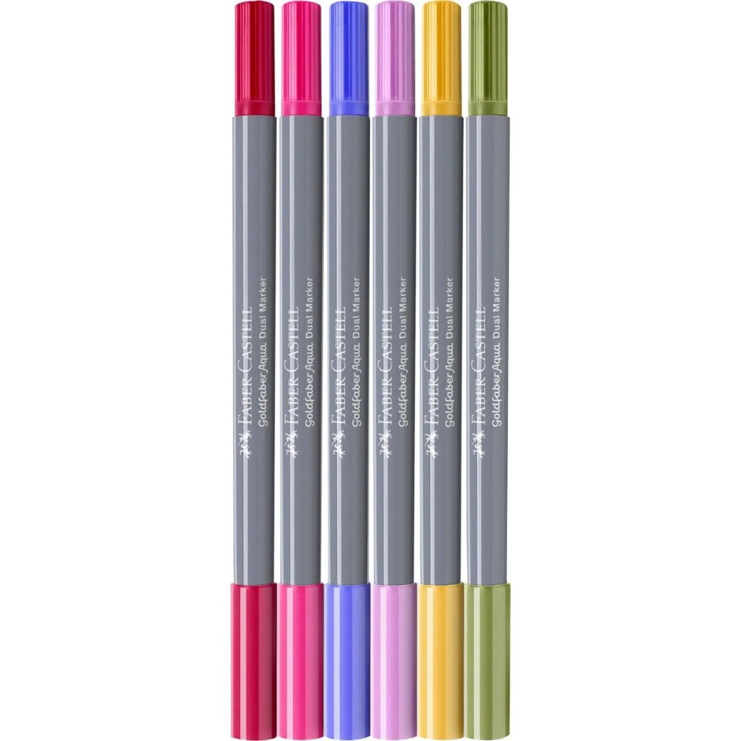 Faber-Castell Goldfaber Aqua Dual Marker Wallet Of 6, Flowers - A164527